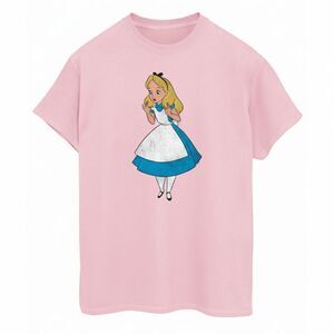 Alice In Wonderland Womens/Ladies Classic Boyfriend Cotton T-Shirt / Baby Pink